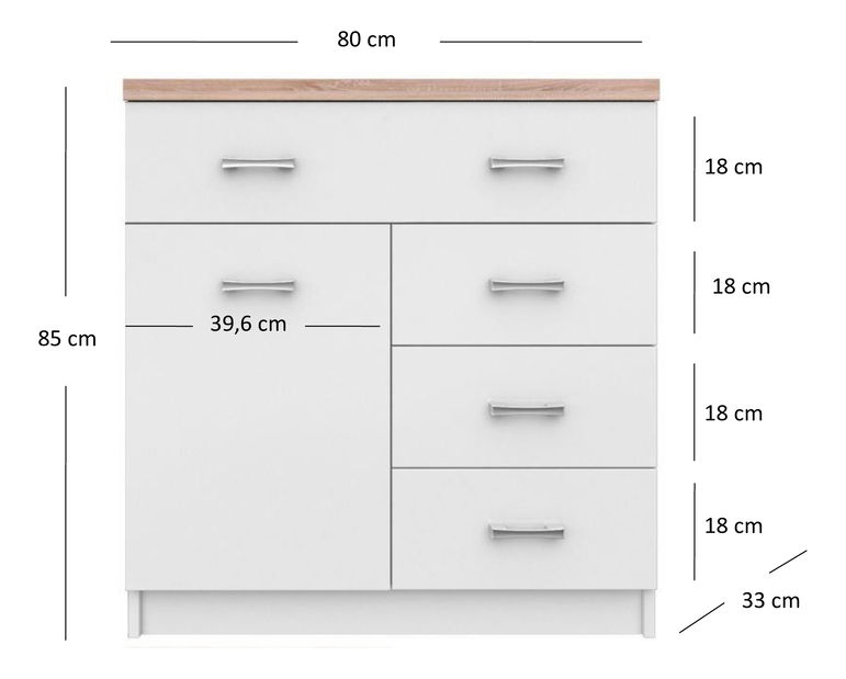 Komoda Tianna 1d4s (bílá)