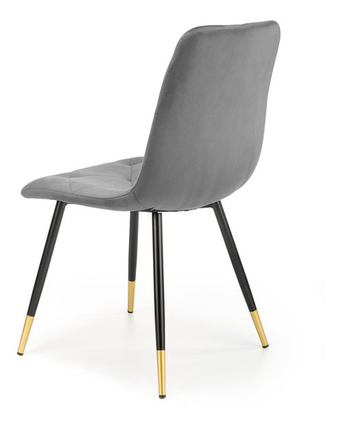 Jídelní židle Kallan (tmavě šedá + černá + zlatá)