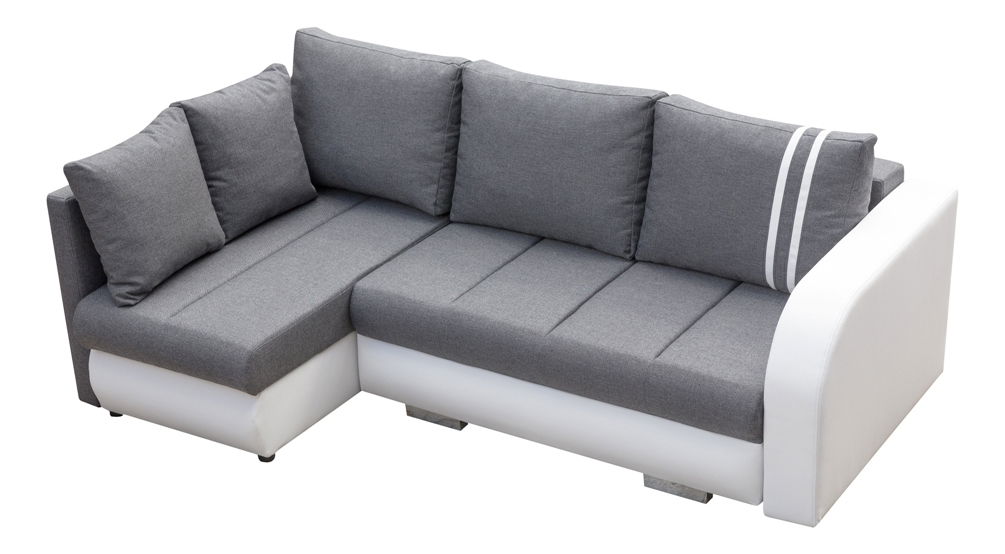 Rohová sedací souprava Rubella (šedá + bílá) (L)