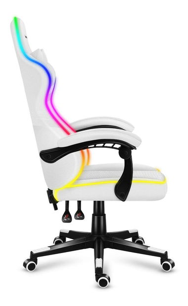 Herní křeslo Fusion 4.4 (bílá + vícebarevná) (s LED osvětlením)