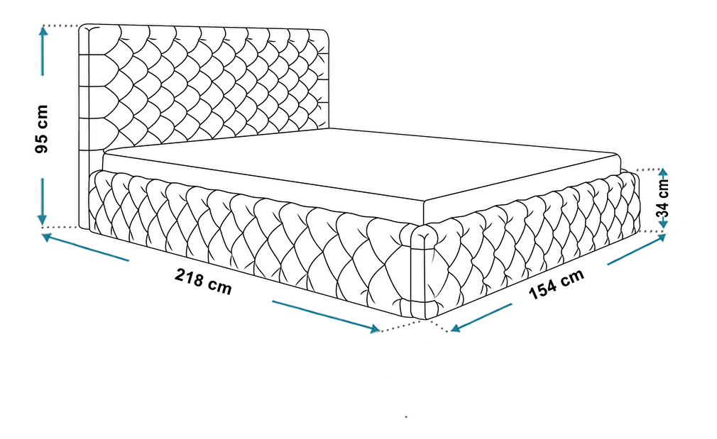 Manželská postel Borel 3 160 cm (tmavě zelená) (s bonell pružinami a úl. prostorem)