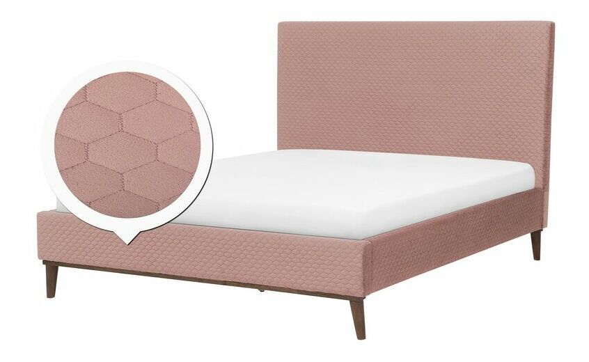 Manželská postel 140 cm BARON (s roštem) (růžová)