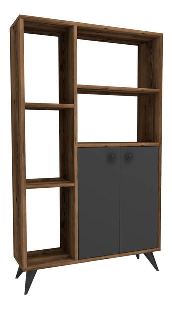 Regál Pudede (ořech světlý + antracit)