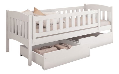 Dětská postel 90 cm Jerosto (šedá) (s roštem) (s úl. prostorem)