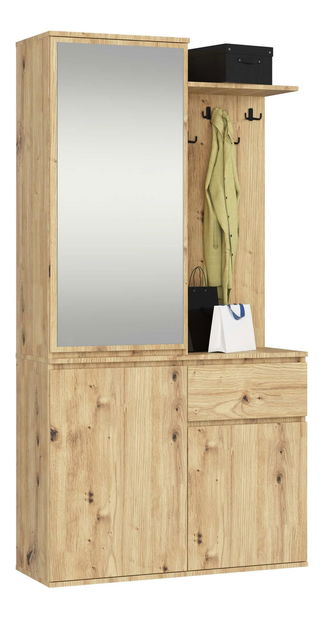 Předsíňová sestava Enteruno (dub artisan) (se zrcadlem)
