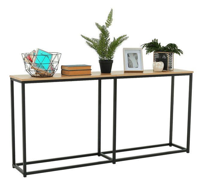 Konzolový stolek Burnet (dub + černá)