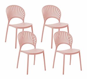 Set 4 ks jídelních židlí Ostza (růžová)
