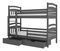 Patrová dětská postel 180x80 cm Adriana (s roštem) (grafit)