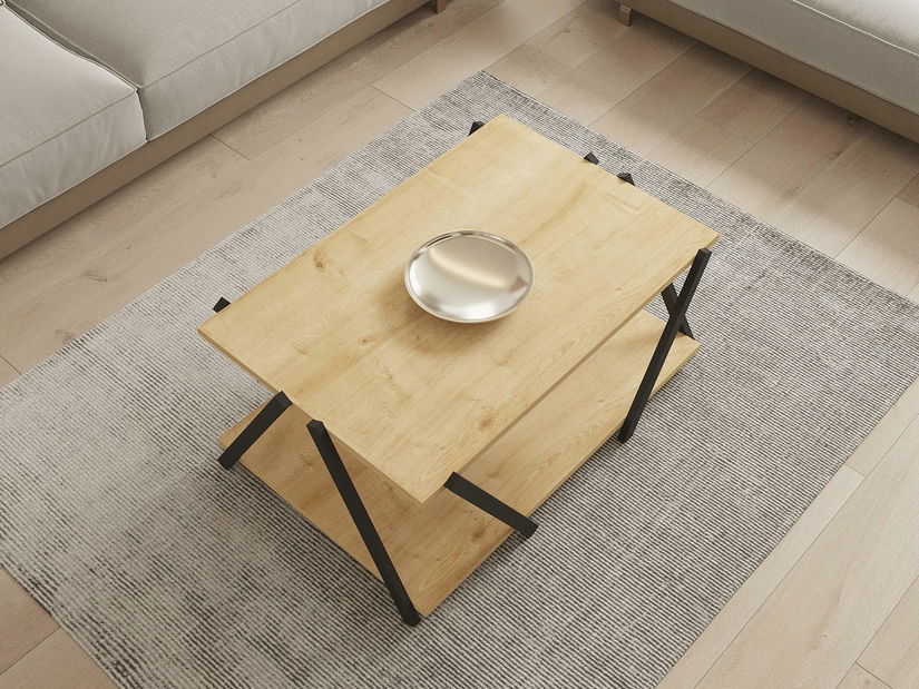 Konferenční stolek Lesake 1 (antracit + dub safírový)