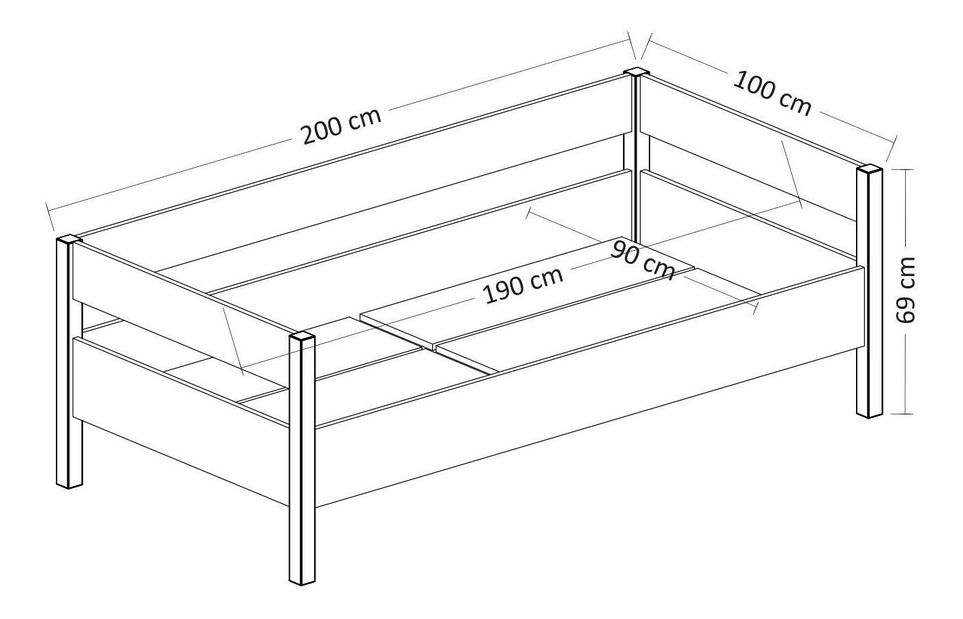 Jednolůžková postel 100 cm Venezia (bílá)