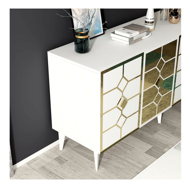 Skříňka Kavesi 1 (bílá + zlatá)