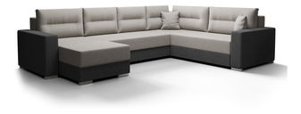 Rohová sedačka ve tvaru U Glide 3 (šedá + černá) (P)