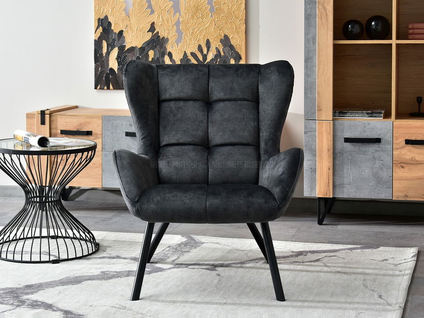 Relaxační křeslo Norweien (grafitová + černá)