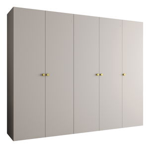 Šatní skříň 250 cm Parna 1 (kašmír + zlatá)