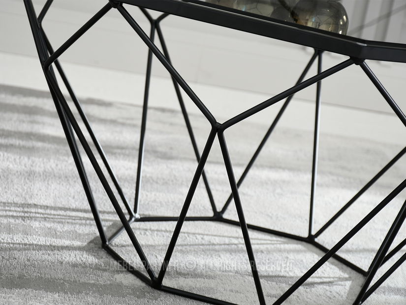 Konferenční stolek Maltez (kouřové sklo + černá)