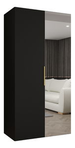 Šatní skříň 100 cm Mirabella 2 (černá + zlatá)