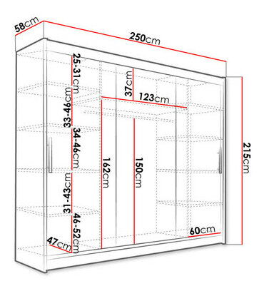 Skříň s posuvnými dveřmi Dorian II (černá) (osvětlení LED RGB barevné)