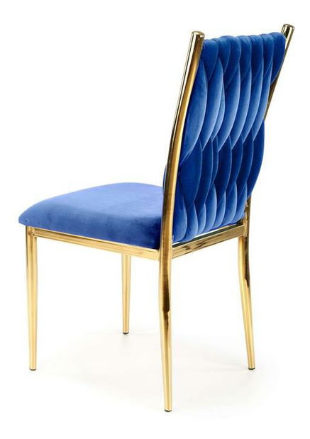 Jídelní židle Kimiko (tmavě modrá + zlatá)