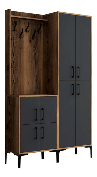 Předsíňová stěna Betina BA (Ořech + Antracit)