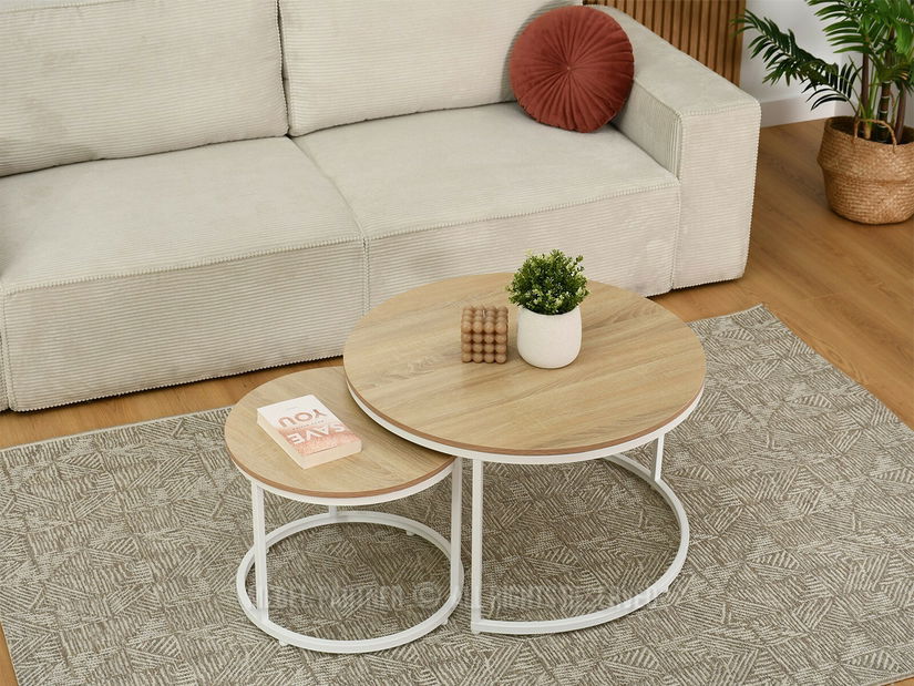 Konferenční stolek Klara (sonoma + bílá)