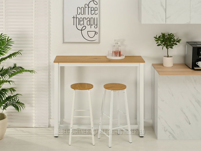 Jídelní set Remma (dub + bílá) (pre 2 osoby)