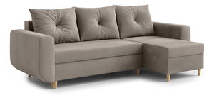  Rohová sedací souprava Eugenie (P) (tmavobéžová)