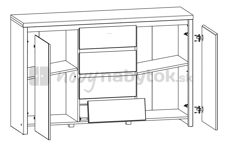 Komoda BRW Kaspian KOM2D4S (Wenge)