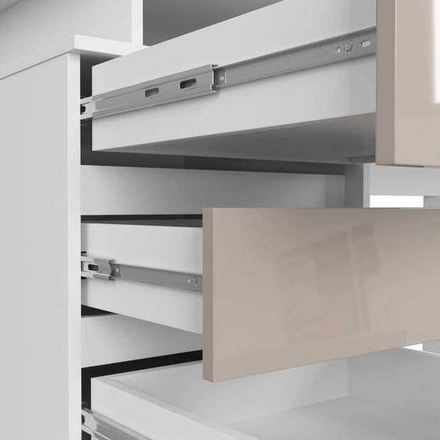 PC stolek Bronte (bílá + lesk cappuccino)