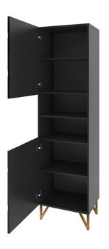 Regál Nevatas 05 (bílá + lesk bílý + zlatá)