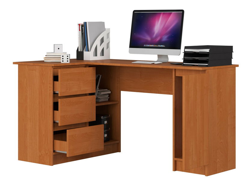 Rohový PC stolek Bevin (olše) (L)