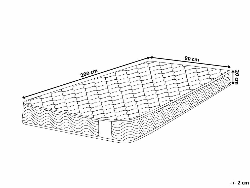 Taštičková matrace 90x200 cm BALAR (středně tvrdá)