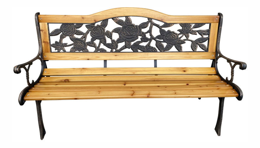 Zahradní lavička Rony (černá + přírodní dřevo)