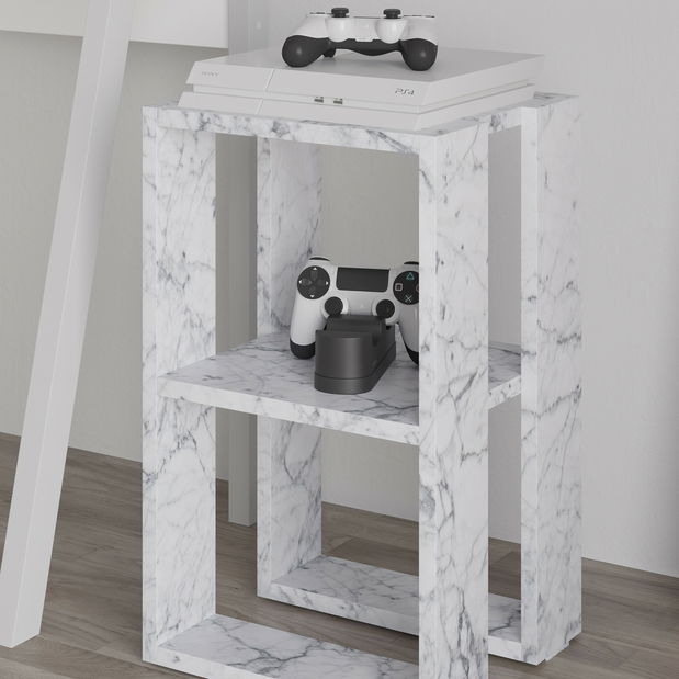 Noční stolek Lonkly (mramor bílý)