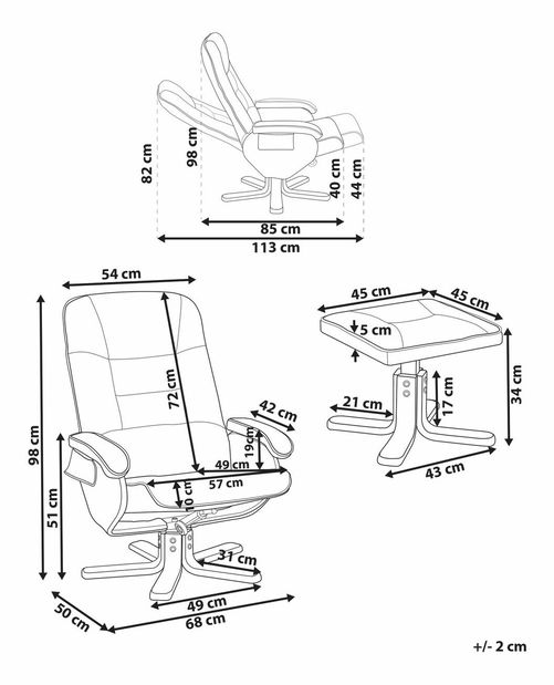 Masážní křeslo REALP (umělá kůže) (béžová)