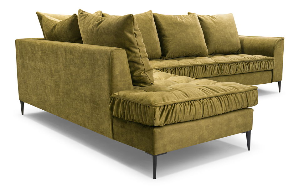 Rohová sedací souprava Lunara (tmavě žlutá) (L)