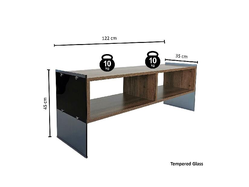 TV stolek/skříňka Vamebo 2 (ořech + kouřová)