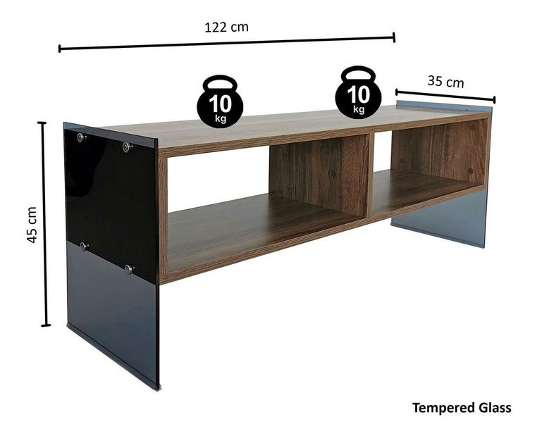 TV stolek/skříňka Vamebo 2 (ořech + kouřová)