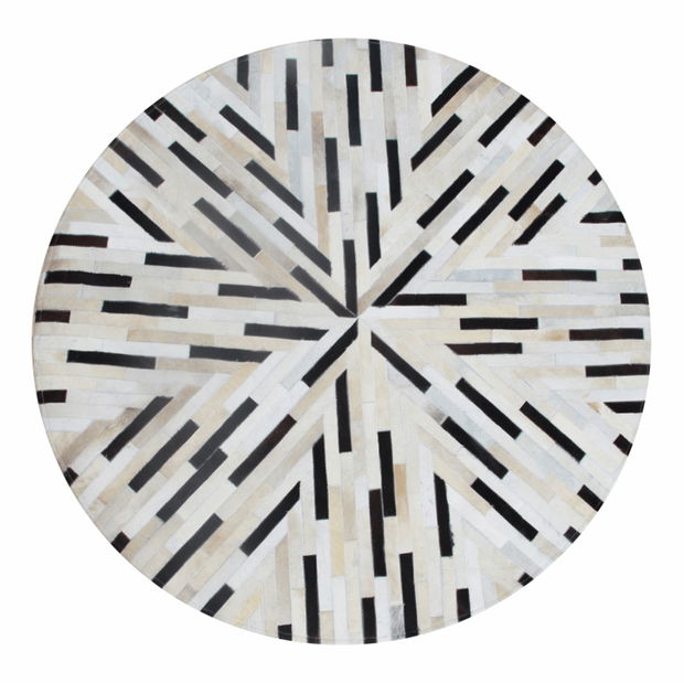 Kožený koberec 200x200 cm Kazuko TYP 08 (hovězí kůže + vzor patchwork)