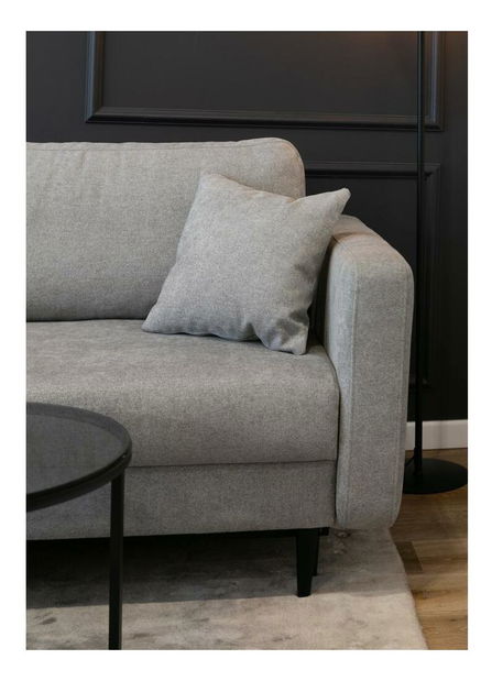 Pohovka trojsedačka Vallera (světle šedá + černá)