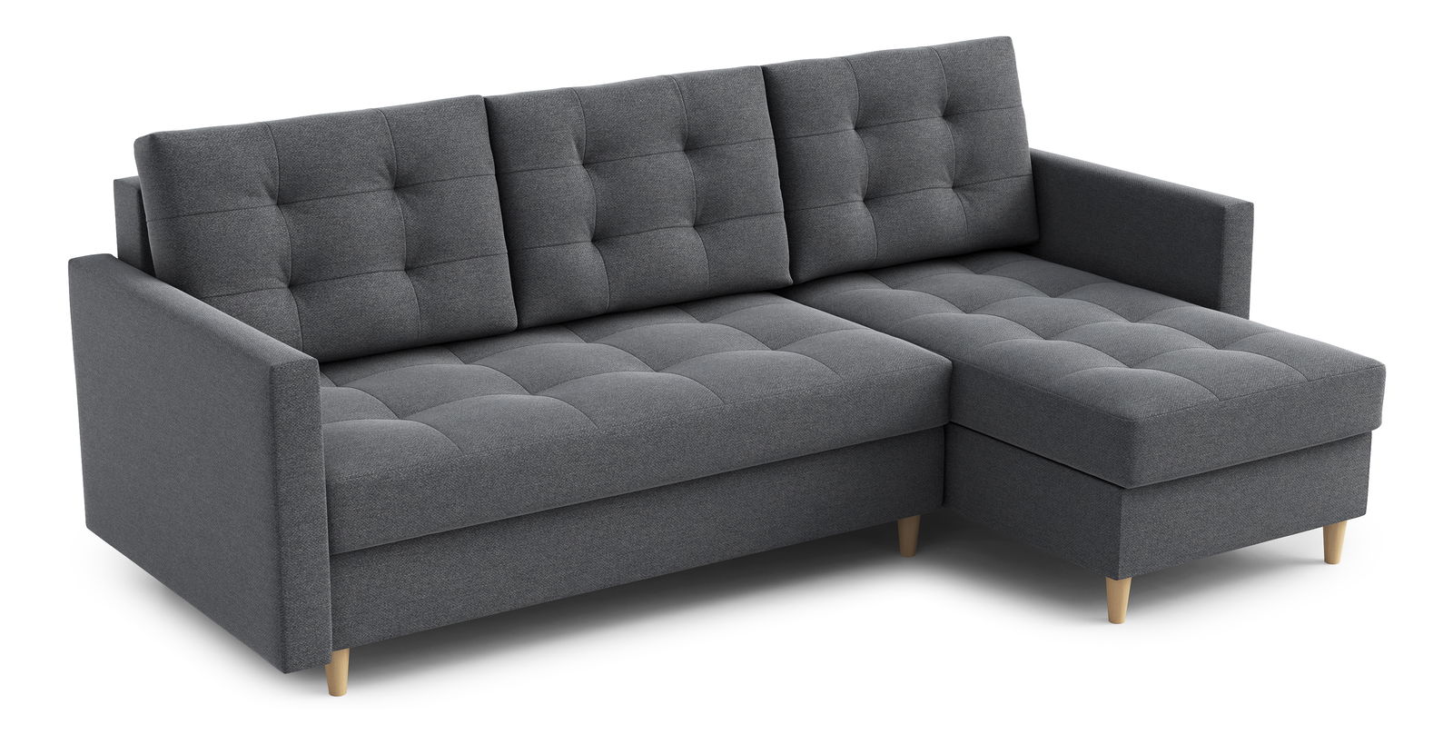 Rohová sedací souprava Divas (P) (tmavě šedá)