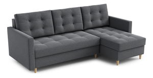 Rohová sedací souprava Divas (P) (tmavě šedá)