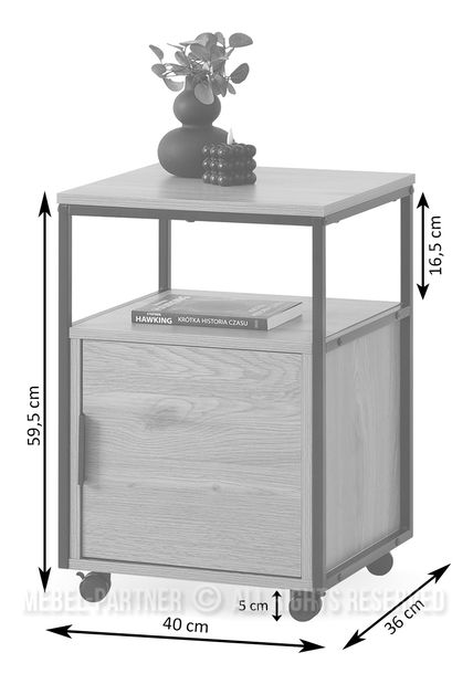 Skříňka Adlo (černé dřevo + černá)