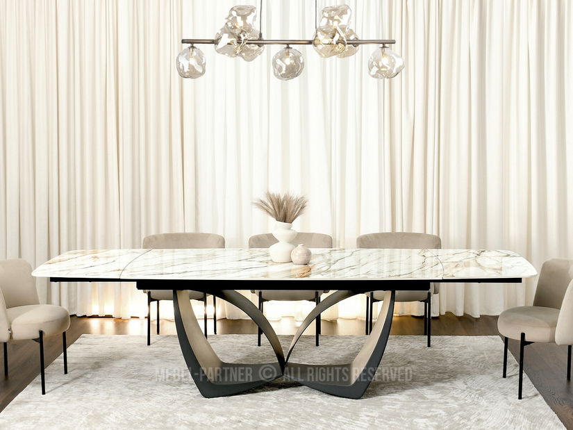 Jídelní stůl Carteles (mramor + černá)