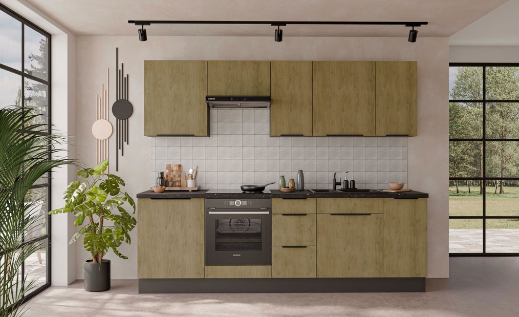 Kuchyně 260 cm Carminia 2 (dub cremona + antracit)