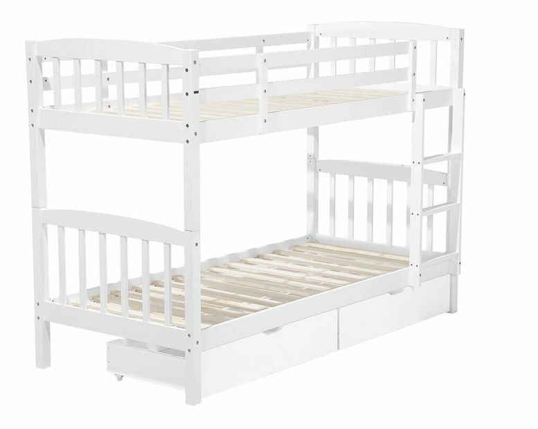 Patrová postel 90 cm REWIND (bílá) (s roštem a úl. prostorem)