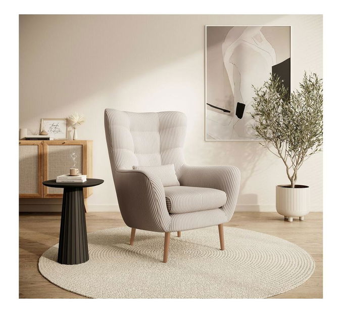 Křeslo Veneza 2 (krémová + buk)