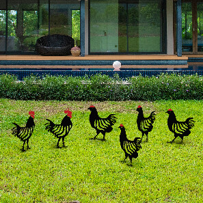 Dekorativní sada kovových doplňků do zahrady Chickie (černá)