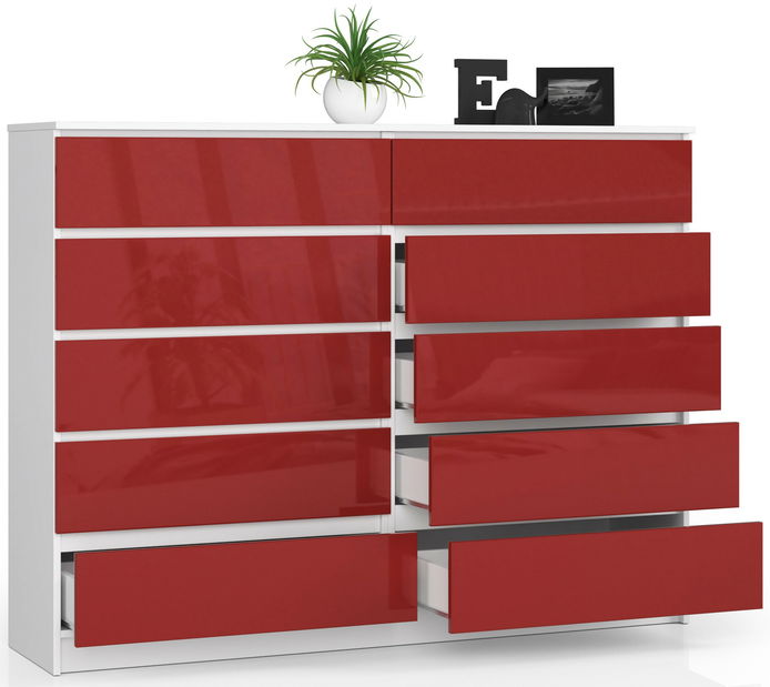 Komoda Koa II (červený lesk)