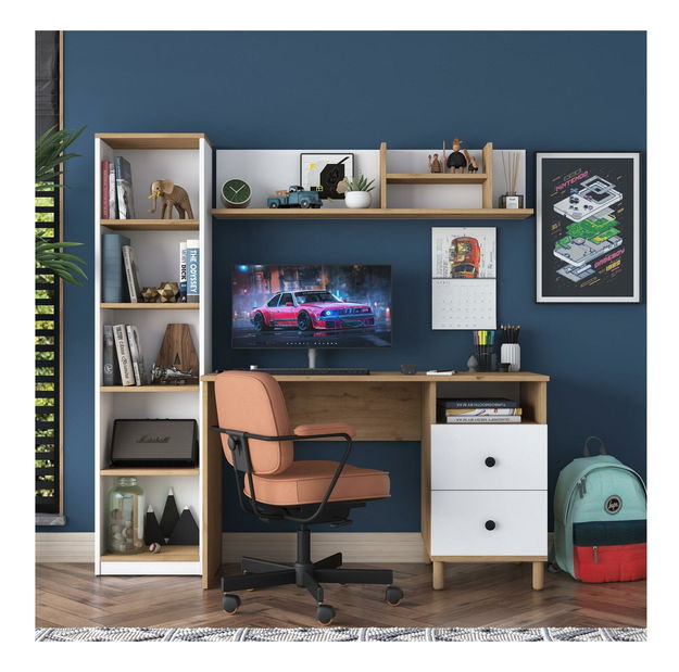 PC stolek Haiti 115 (ořech + bílá)