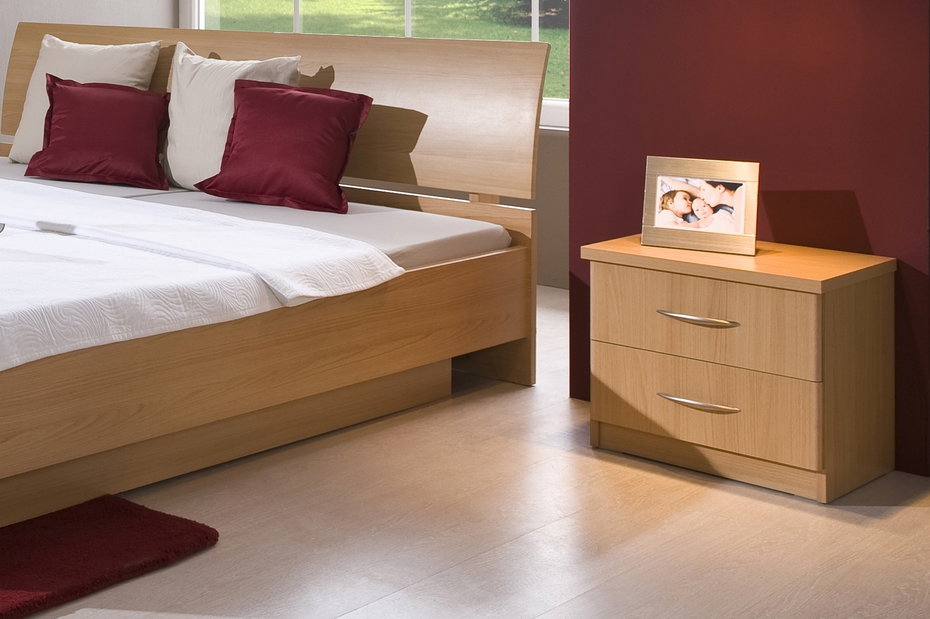 Manželská postel 180 cm Decodom Casandra (s úl. prostorem a roštem) buk